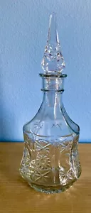 Vintage Genie Flasche eleganter klarer Kristall Spirit Dekanter mit Stopfen - Bild 1 von 6
