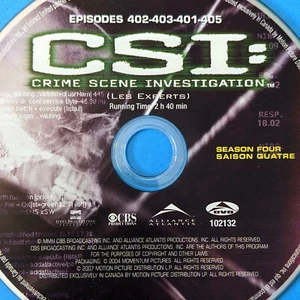 CSI: Crime Scene Investigation SEASON 4 disc 1 DVD REPLACEMENT single Disc only - Picture 1 of 4