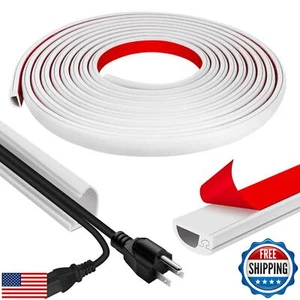 Cord Hider, 236in Self-Adhesive Wall Cord Hider, Extension Cord Covers for Fl - Photo 1/5