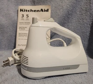 Kitchenaid #KHM53WH Batidora de Mano Blanca 5 Velocidades y Manual - SIN BATIDORES - Funciona - Imagen 1 de 5