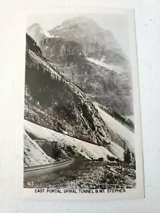 Vintage EAST PORTAL SPIRAL TUNNEL MT. STEPHEN B.C. Postcard Train RPPC - Foto 1 di 3
