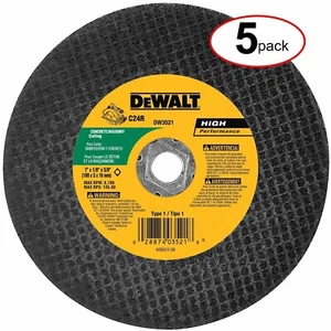 Paquete de 5 cuchillas abrasivas de corte de hormigón/mampostería Dewalt DW3521, 7"x1/8"x5/8" - Imagen 1 de 2