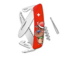 CUCHILLO PLEGABLE DE BOLSILLO SUIZO SWIZA J06 / SIERRA DE INVIERNO ROJO CIERVO PINZAS NIÑOS - Imagen 1 de 1