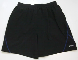 Asics Black Solid Polyester Spandex Athletic Gym Shorts Large 28" x 6.5" 1-833 - Picture 1 of 7