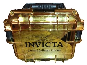 Invicta Limited Edition Collector Gold Watch Case Excellent 3 Slots - Storage - Picture 1 of 21