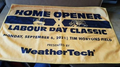 CFL HAMILTON TIGER-CATS FÃ TOALHA DE RALLY ABRIDOR DE CASA 2021 *NOVO* - Imagem 1 de 2
