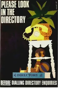 Original Vintage Poster BRITISH PHONE DIRECTORY DOLL 1965 - Bild 1 von 1