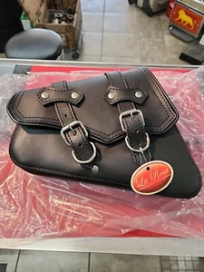 La Rosa Design Leather Solo Right Side Bag NEW Swingarm Mount Black High Quality - Imagen 1 de 13