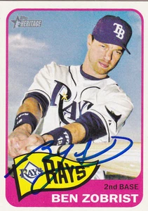 BEN ZOBRIST TAMPA BAY RAYS SIGNED CARD KANSAS CITY ROYALS A'S CHICAGO CUBS - Picture 1 of 1