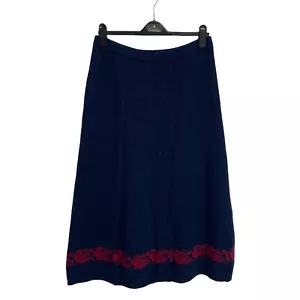 Vintage J. Christopher women's knit maxi skirt blue made in Hong Kong size L - Picture 1 of 10