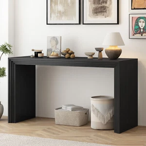 U_STYLE Modern Style Console Table made of Paulownia Solid Wood Veneer,Suitable - Picture 1 of 11