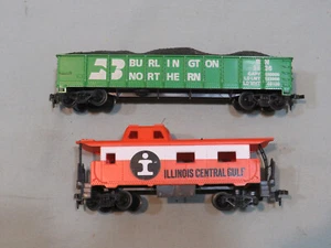 Tyco HO Gauge Illinois Central Gulf Caboose & Burlington Northern Coal Hopper - Picture 1 of 1