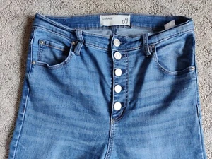 Garage Skinny Blue Jeans Women's Size 29x27 Button Fly Ultra High Rise Stretch - Picture 1 of 12