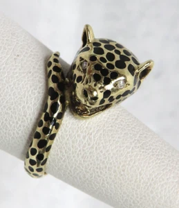 VINTAGE 14K GOLD DIAMOND EYES JAGUAR RING SIZE 7 - Picture 1 of 5