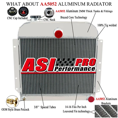 For 1941-1952 Plymouth Cars 6 Cyl Concord Suburban Special Deluxe 4 Row Radiator Foto 1 de 4