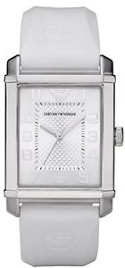 Emporio Armani klassische Uhr weiß bequemes Armband - Verkaufspreis AR0498 - Bild 1 von 8