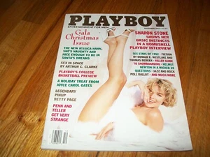 DECEMBER 1992 PLAYBOY EXCELLENT CONDITION SHARON STONE INTERVIEW HELMUT NEWTON - Picture 1 of 2