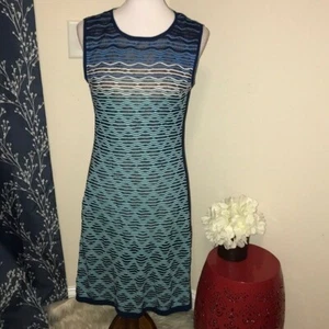 Magaschoni Sleeveless Illusion Sheath Dress Ombre Wave Size Small - Picture 1 of 6
