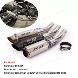 Sistema de tubos de eslabón de escape medio para Ducati Monster 797 Scrambler punta silenciador escape - Imagen 1 de 12