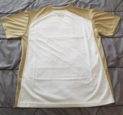 Camisa pequeña Elite Dry-Fit para hombre - entrenamiento, béisbol, correr, blanca y verde Foto 1 de 4