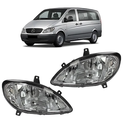SCHEINWERFER SET LINKS RECHTS ELEKTRISCH FÜR MERCEDES VIANO VITO W639 3x H7 03- - Bild 1 von 3