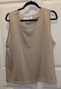 Bob Mackie Women's Gold Metallic Shell Top Sz XL - Picture 1 of 6