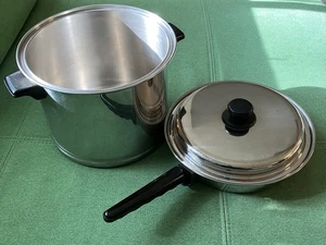 Lifetime Cook Ware Stock Pot 18-8 R-7 With Lid 10” Sauce Pan Fits The Same Lid - Picture 1 of 15