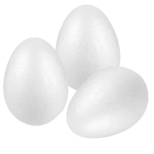  3pcs Foam Eggs Crafting Easter White Polystyrene Blank Eggs Faux to Paint Kids - Picture 1 of 12