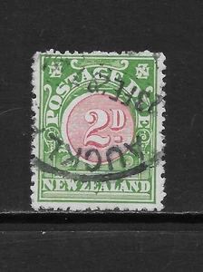 NEW ZEALAND SCOTT J20 USED FINE - 1925 2p GREEN & ROSE PORTO FÄLLIGE AUSGABE - Bild 1 von 2