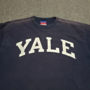 Vintage Yale Bulldogs Shirt Mens Extra Large Navy Champion Y2K Football NCAA - Picture 1 of 9