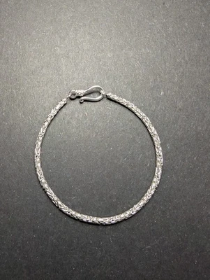 Pulseira bizantina redonda sólida de prata esterlina 925 7” 2,8 mm - Imagem 1 de 4