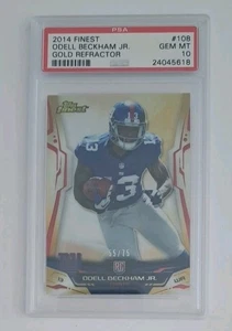 Topps Finest Gold Refractor 2014 Odell Beckham Jr novato PSA 10/75 Pop solo 10 - Imagen 1 de 10