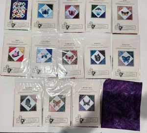 Quiltmuster & Stoff Batik Schmetterlinge 2001 Block des Monats 48"X60" Burgard - Bild 1 von 16