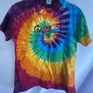 Artforms T Shirt Adult Medium Tie Dye Peace Love & Catskills NY Woodstock EUC - Picture 1 of 8