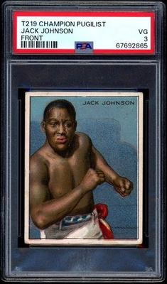 1910 ATC T219 Champion Pugilist Jack Johnson PSA 3 CENTERED RARE BACK Like T218 - Image 1 of 2