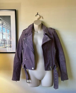 Blank NYC Purple leather/suede jacket small, pre owned - Picture 1 of 7