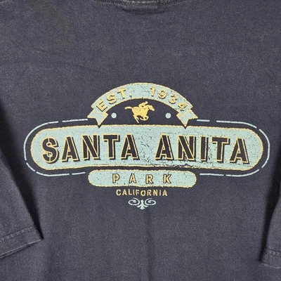 Vintage Santa Anita Park Shirt Mens Large California Made USA Graphic Logo Y2K - Image 1 of 4