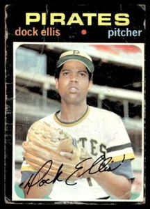 1971 Topps #2 Dock Ellis Pittsburgh Pirates pliegue de bajo grado - Imagen 1 de 2