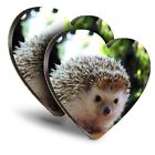 2x Heart MDF Coasters - Cute Hedgehog Garden Animal  #44780