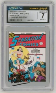 CGC JSA SS 7 FIRMATO Sheldon Moldoff & Irwin Hasen DC Cosmic Card WONDER WOMAN - Foto 1 di 2