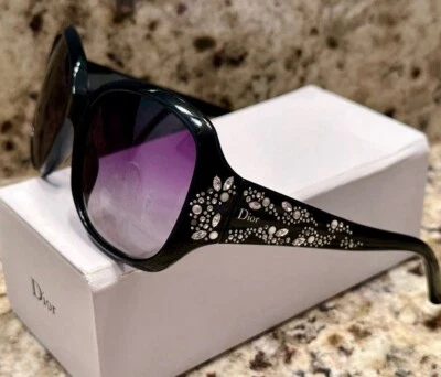 Christian Dior Minuit Sunglasses Black Crystal RARE - Image 1 of 4
