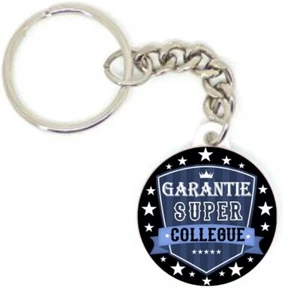 Porte clé badge GARANTIE SUPER COLLÈGUE idée cadeaux personnalisé fait main - Picture 1 of 1