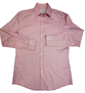 Charles Tyrwhitt Extra Slim Fit Long Sleeve Dress Shirt Red Mens Size 16.5 - Picture 1 of 11