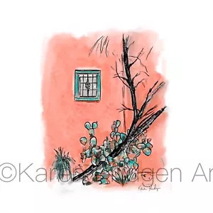 ACEO ATC Signed Print “Santa Fe Casa” Art Artist Trading Card Southwest - Picture 1 of 2