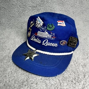 Paddlewheel Steamboat Trucker Hat Vintage Delta Queen Cap with Collectible Pins - Picture 1 of 18