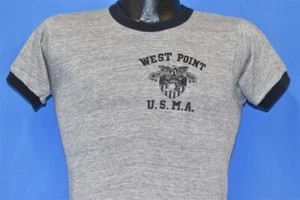 vtg 80s WEST POINT USMA RAYON TRI BLEND RINGER UNITED STATES MILITARY t-shirt S - Picture 1 of 3