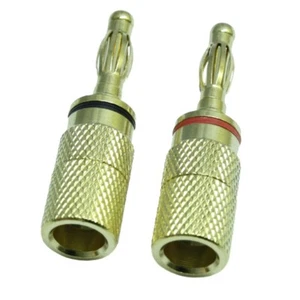 Bananenstecker vergoldet Paar schraubbar 2 teilig Lautsprecher Boxen Stecker - Bild 1 von 2