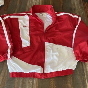 Vintage Rawlings Full Zip Windbreaker Jacket Mens Medium Red - Picture 1 of 9
