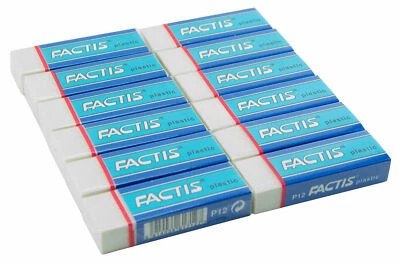 Gomas de borrar de plástico Factis P12 no abrasivas sin látex lápiz de grafito borrado paquete de 12 Foto 1 de 2