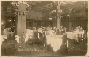 Vtg RPPC 1910s Boston Massachusetts MA Hotel Thorndike English Room Interior - Picture 1 of 2